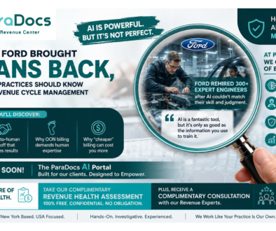 Ford Rehires More Than 300 Engineers Who Were Replaced By AI- What Podiatry Practices Should Learn About AI and Revenue Cycle Management - Paradocs MRC Blog Featured IMG