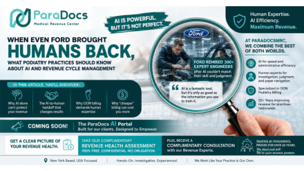 Ford Rehires More Than 300 Engineers Who Were Replaced By AI- What Podiatry Practices Should Learn About AI and Revenue Cycle Management - Paradocs MRC Blog Featured IMG