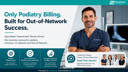 Only Podiatry Billing Built for Out-of-Network Success - Paradocs MCR Blog Featured IMG