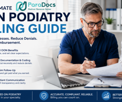 The Ultimate Out-of-Network OON Podiatry Billing Guide Why Many Podiatry Practices Struggle with OON Claims—and How to Get Paid Correctly - Paradocs MRC Blog Featured IMG