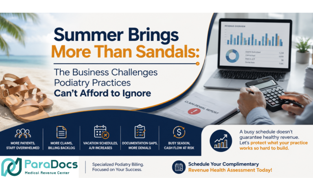 Your patients are investing in better shoes this summer. Is your practice investing in healthier revenue? - Paradocs MRC Featured IMG